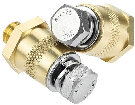 HZ-MONSTAR Battery Terminal Connectors, Battery Post Terminals, 3/8 16 Top or Side Post Thread Terminal Charging Post Extender Adaptor Compatible with GM and Other Accessories to Battery 2Pcs