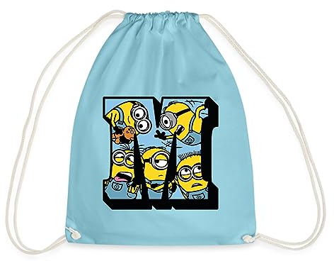 Spreadshirt Minions College Buchstabe M Despicable Me Turnbeutel, One size, Aqua