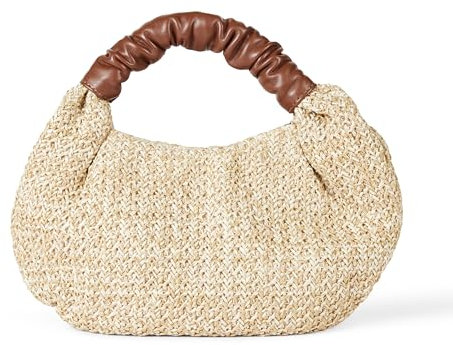 The Drop Sac pour Femme, Addison Légèrement Volumineux, avec Anse sur le Dessus, Paille Naturelle, Taille Unique