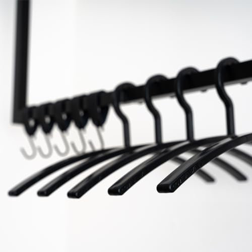 Home Deluxe - Kleiderbügel Rack - Schwarz, 47 x 2 x 18 cm I Kleiderbügel-Set Garderobenhaken Kleideraufhänger (40er Set)