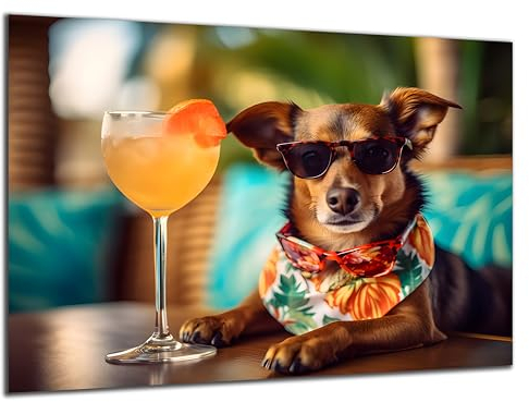Munera Design - Bild 40x60 - Mischling mit Cocktail - Wand-Bilder Wohnzimmer