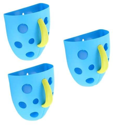 Vaguelly 3 Stk Lagerung blau Aufbewahrungstasche für Badespielzeug Kidcraft-Spielset Lagerregale Spielzeuge Badezimmer-Aufbewahrungshalter Badezimmer-Organizer Saugnapf Korb Baby