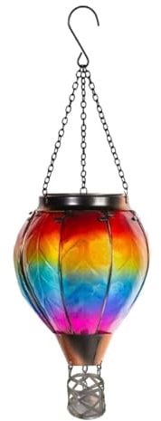 Solar Hot Air Balloon Lantern, Flickering Flame Led Lights - Outdoor Garden Ornaments