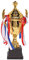 Großer Pokal | Trophäe des ersten Platzes | Goldener Pokal mit farbigem Band | Goldene Trophäe Pokal für Sport, Turniere, Preise, Wettbewerbe