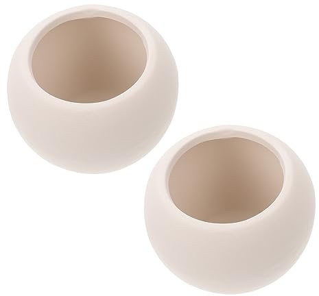 ORFOFE Maceta Pintada a Mano 2 Piezas para Bricolaje Infantil Cerámica Blanca Material De DIY Decoración Creativa Adecuado para Pintar y Graffitis