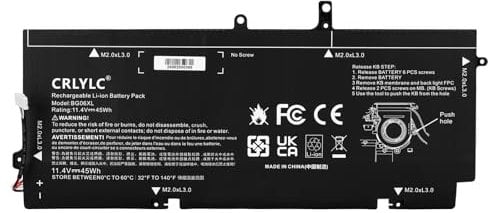 CRLYLC 45Wh BG06XL Battery for HP EliteBook Folio 1040 G3 Energy Star Series Notebook 804175-181 804175-1B1 804175-1C1 805096-001 805096-005 BG06045XL HSTNN-IB6Z HSTNN-Q99C Battery 11.4V