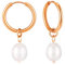 KIM JOHANSON® Edelstahl Damen Perlenohrringe *Malia* in Silber, Gold & Roségold | Creolen mit echten Perlen | Boho Schmuck für Frauen | Wasserfeste Ohrringe hängend | Multi Layer | Inkl Schmuckbeutel