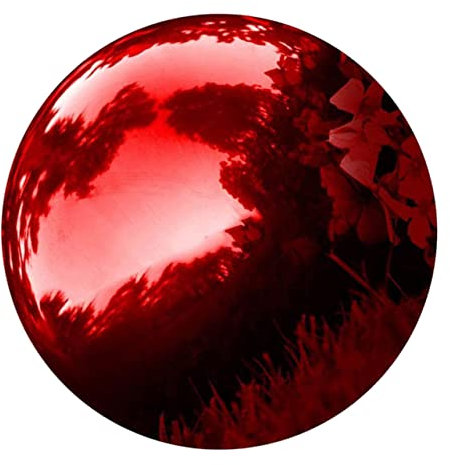 BEBEMOKO Reflektierende Edelstahl Gartenkugel Polierte Farbige Dekokugel Wetterfest Hohle Spiegelkugel Für Innen Und Außen Modernes Gartendekor Für Terrasse Wohnzimmer Rasen