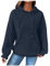 Generisch Kapuzenpullover Damen Einfarbig Pullover Oberteile Pulli Kapuzesweatshirt Waffel Damenpullover Lässig Sweatshirt mit Kapuze Vintage Hoodie Mode Langarm Winterpullover mit Taschen