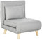 HOMCOM 3 in 1 Schlafsessel, Schlafsofa mit Bettfunktion, Lendenkissen, klappbarer Relaxsessel mit Verstellbarer Rückenlehne Liegestuhl in Leinenoptik, für Wohnzimmer, Hellgrau