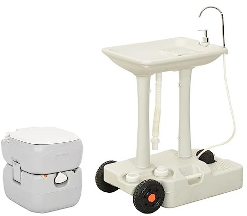 Home Garden,Portable Camping Toilet and Handwash Stand Set