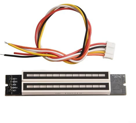 Besttoolifes Audio-Pegelanzeige, VU-Meter, LED-Musikspektrum-Display, 12 V, 24 V, Stereo-Sound-Visualizer, 12-Bit-Zweik-Leiterplattenmodul mit mehreren Funktionen, einstellbare Geschwindigkeit (A)