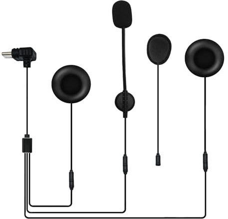 EJEAS Q8 Mesh Group Intercom Kopfhörer Zubehör mit bequemen Ohrenschützern und hartem/weichem Mikrofon (Typ-C-Anschluss)