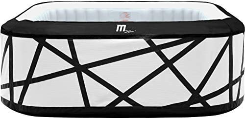 MSpa Whirlpool Soho 185x185x68cm | Aufblasbarer Luxus-Whirlpool für 6 Personen | 132 Massagedüsen, PTC-Heizung bis 42°C, Ozondesinfektion & Robustes 6-Schicht-Material | Komplett-Set mit Abdeckung