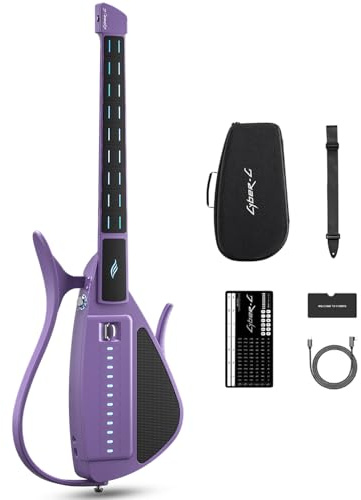 Enya CYBER-G Smart-Gitarre Innovative Saitenlose – Tragbare Travel Guitar & Silent E-Gitarre mit LED-Tasten, Drum & Bass, Hunderte Instrumentensounds, Eingebauter Lautsprecher für schnelles Lernen