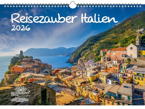 Reisezauber Italien DIN A3 Kalender für 2026 Rom Urlaub Strand Meer Mediterran Italien - Seelenzauber