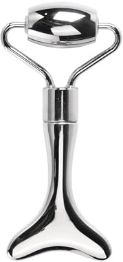 Pumwoy Edelstahl Gua Sha, Edelstahl Gesichtsroller Facial Roller, Gua Sha und Gesichtsroller Beseitigt Schwellungen und Strafft die Haut, Gesichtsroller Gesichtsmassage