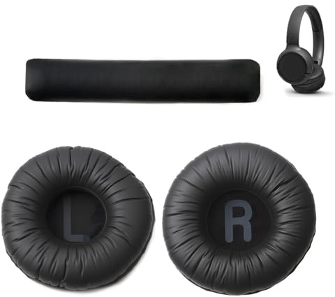 Almohadillas Repuesto Compatibles con JBL Tune 600BT T520BT T510BT T500BT T450BT Espuma Viscoelástica 70mm Almohadillas Auriculares con Diadema de Repuesto Cómodo de Llevar Negro