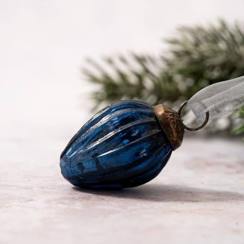 Arthur Cameron – Bauble Set of 6 – Small 1 Crackle Glass Pinecone Ornaments – Hand-Blown Christmas Tree Decorations (Old Navy)
