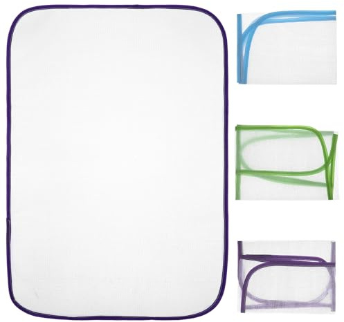 Elegaperma 3 Pcs Press Cloth for Ironing, Ironing Cloth, Pressing Clothes Mesh Protective Pads in Blue Purple and Green Colors for Various Fabrics and Garment Care