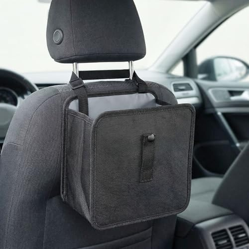 Gykutix Poubelle de Voiture Portable Multifonctionnelle, Pliable et Suspendue Étanche Anti-fuite en Tissu Oxford Parfaitement Conçue, pour Tous Véhicules SUV Camion Maison Bureau