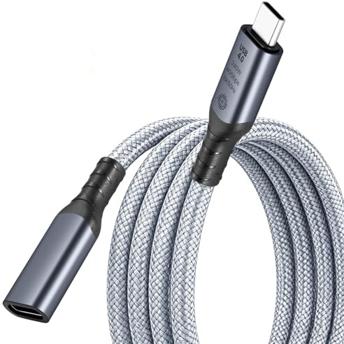 Lizoak USB C Extension Cable 1.5M, USB 4 Extension Lead, 40Gbps Data Transfer, 240W Fast Charging, Type C Male to Female Extender, 8K@60Hz Video Display Lead for iPhone 16/15, MacBook, iPad, Galaxy