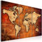 B&D XXL englische Weltkarte Pinnwand & Vlies Leinwand Bild 90x60 cm XXL Bilder mit Kork Rückwand Korktafel Kunstdruck Wandbilder Lernkarte Reise Landkarte k-A-0066-p-b