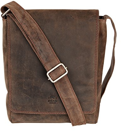 Bear Design Messenger, Umhängetasche (23/ 30/ 6 cm), HD6275 Unisex, Buffel Leder