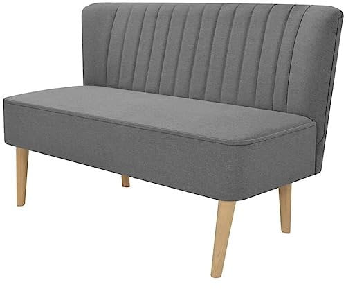 vidaXL Sofa 2-Sitzer Stoffsofa Loungesofa Couch Stoff 117 x 55,5 x 77cm Hellgrau