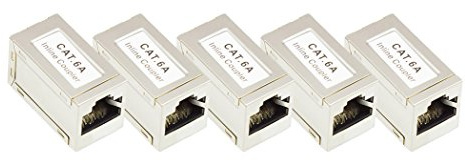 Good Connections Cat.6A RJ45 Patchkabel Kupplung - 5er SPARSET - Buchse an Buchse - VOLLGESCHIRMT - Adapter zur Verlängerung von LAN Ethernet DSL Patchkabel, abwärtskompatibel zu Cat.6 und Cat. 5e - silber