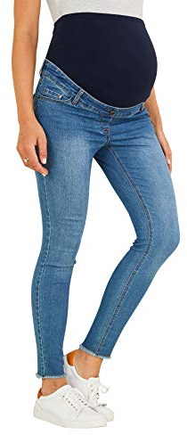 Vertbaudet 7/8 Slim-Fit-Jeans für die Schwangerschaft, Bundweite verstellbar