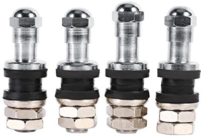 4 Stück Auto schlauchlose Reifen Ventil Vorbau Metall Bolt In Hochdruck Unterputz Hinterreifen Reifendruck-Monitor Ventil Vorbaukappe Reifen-Sensor Indikator Ventil-Werkzeuge