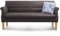 Cavadore 3-Sitzer Sofa Kira mit Federkern / Sitzbank für Küche, Esszimmer / Inkl. Armteilfunktion / 189 x 94 x 81 / Kunstleder grau