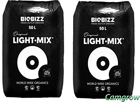 Biobizz - Bio-Blumenerde Universalmischung, leichte Mischung und Wurm-Humus - 2 x leichte Mischung, 50 l