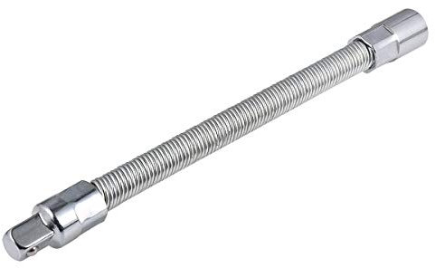 KATUR Flexible Socket Extension Ratchet, Flexible Extension Bar Set, Bendable Elastic Joint Head Post Connecting Link, Shaft Drive Adapter Bit Holder (3/8 Inch Shank 200mm Length)
