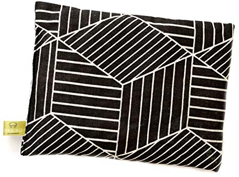 Miniblings Kirschkernkissen Bio Wärmekissen Mikrowelle 23x17cm Schwarz Geometrie