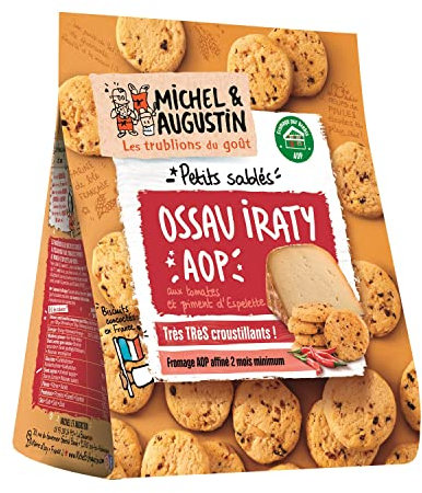 MICHEL ET AUGUSTIN - Sablés apéritif Ossau Iraty AOP, tomates et piment d'Espelette AOP - 100g