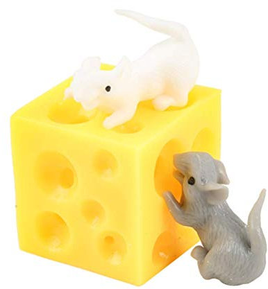 Stress Relief Squeeze Toy, Mouse and Cheese Toy Hide Seek Relieve Stress Toy Mice and Cheese Sensory Novelty Toy
