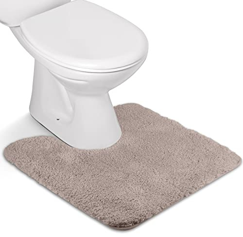 FCSDETAIL rutschfeste, Hochflor Badteppiche, Maschinenwaschbare Badematte, Badvorleger mit Wasserabsorbierenden, Weichen Mikrofasern für Badewanne, Dusche und Badezimmer (50x50cm, Braun)