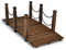 GOPLUS Pont de Jardin en Bois,Pont de Pièce d’Eau, Pont de Jardin en Bois de Pin, Ancien Pont de Paysage,Pont Décoratif pour Jardin Piscine Extérieure, 150 x 67 x 55CM (Marron avec Chaînes)