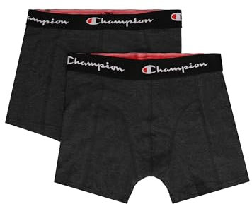 Champion Herren Core x2 Retroshorts, Dunkelgrau Meliert, XL (2er Pack)