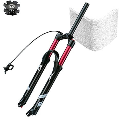 TOMYEUS MTB Air Suspension Fork 26 27.5 29 Inch, Bicycle Front Forks 1-1/8 ” Remote Lockout Rebound Adjust QR 9mm Disc Travel 140mm (Color : A, Size : 26 inch)
