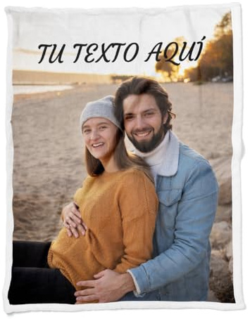 ZPUBLI+ Manta Personalizada Collage con Foto y Texto. (1 Foto, 105x75)