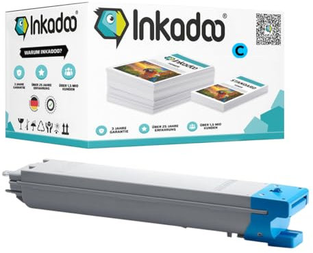 Inkadoo Toner für Samsung CLT-C808S/ELS / C808S Cyan Kompatibel MultiXpress X 4300 LX MultiXpress X 4220 RX MultiXpress X 4250 LX ca. 20.000 Seiten Tonerkartusche, Tonerpatronen, Drucker Toner