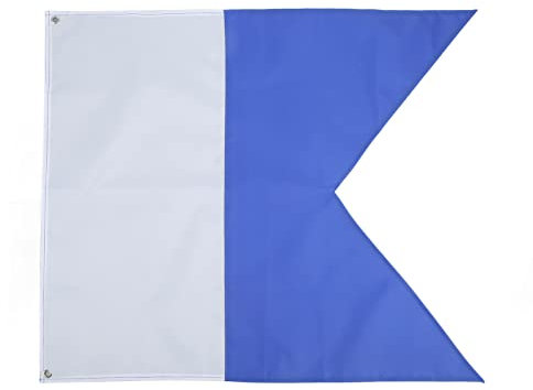 Drapeau de Plongée, Bleu Blanc Flotteur Polyester Diver Down Flag 70x60cm pour Snorkeling Activités sous-Marines