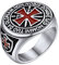 PROSTEEL Anelli Uomo Cavalieri Templari Croce Rosso Anelli Uomo Misure Grandi Anelli Uomo Misura 24 con Confezione Regalo
