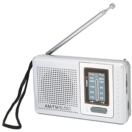Tragbares AM FM Radio, Taschenradio mit Großem Empfangsbereich für Drinnen und Draußen, HD Klangqualität, Batteriebetriebenes Radio, Senioren, Wandern, Camping