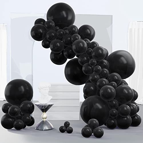 PartyWoo Black Balloons 140pcs Different Sizes of 18 12 10 5 Inch