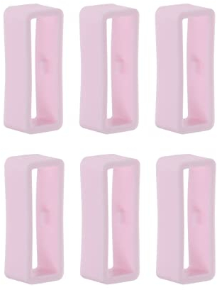 sourcing map 6pcs Watch Strap Loop Fastener Rings 22mm, Light Pink