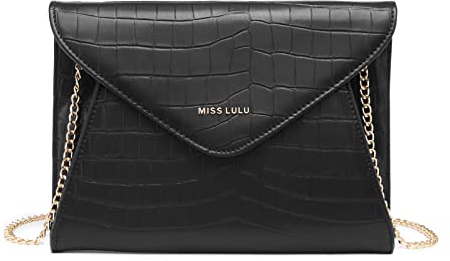Miss Lulu Clutch Damen Umschlag Abendtasche Crossbody Tasche Hochzeit Frauen Umschlag Kette Leder Synthetik